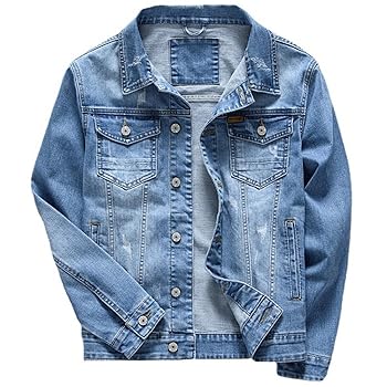 Men's Lapel Biker Denim Jacket Men's Denim Jacket Fashion